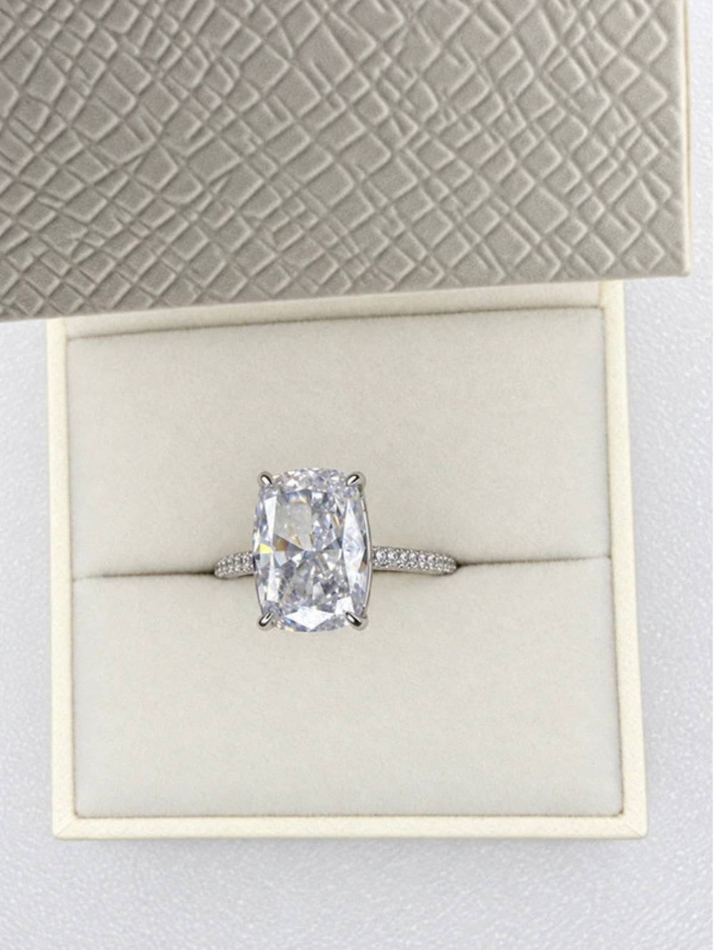 #811 Rodiffy 4 CT Lab-Created Moissanite 925 Silver Ring Size 8.5 - Picture 4 of 4